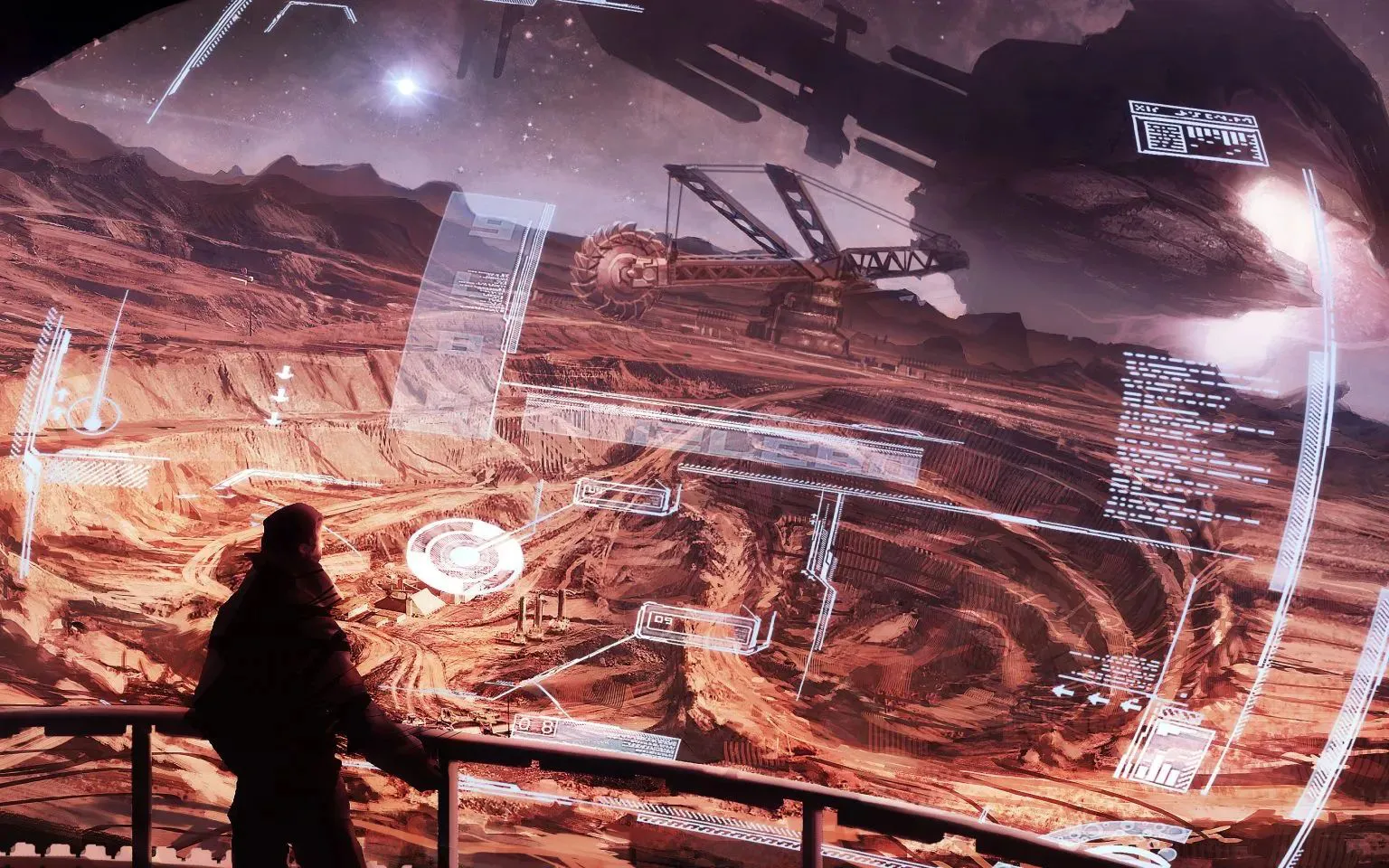 Gráficos digitales, pantallas de datos y símbolos de inteligencia artificial sobre una imagen de industria o cadena de suministro.