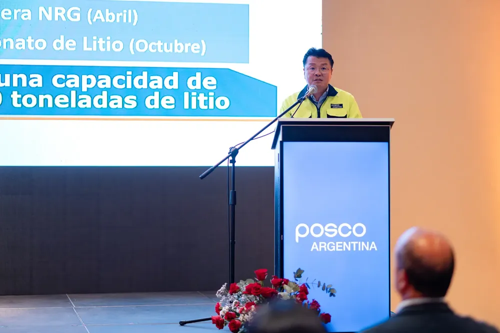 Representante de POSCO Argentina durante el evento realizado en el Centro de Convenciones.