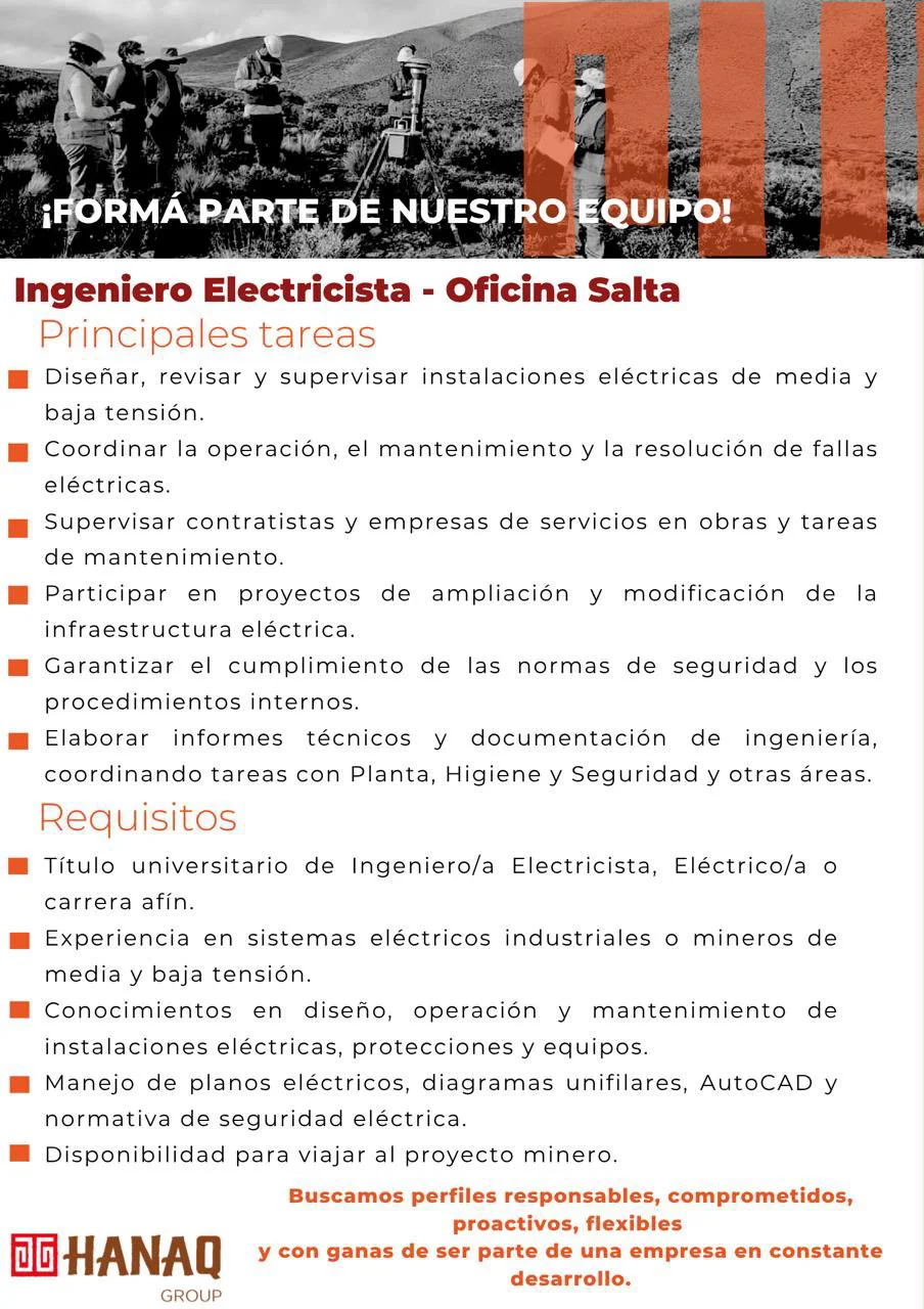 Oferta laboral de Hanaq.