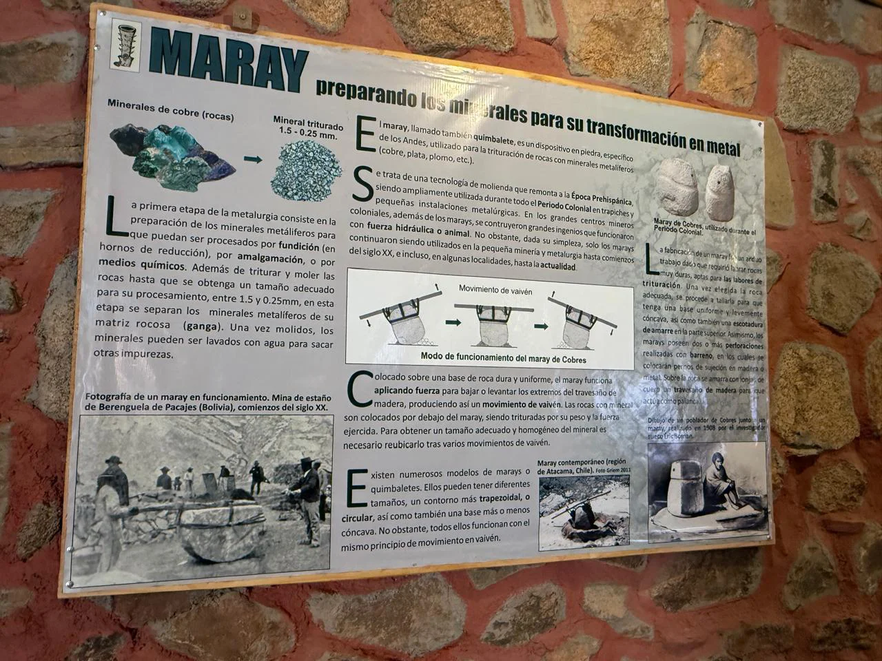 Maray, preparando los minerales para su transformación en metal