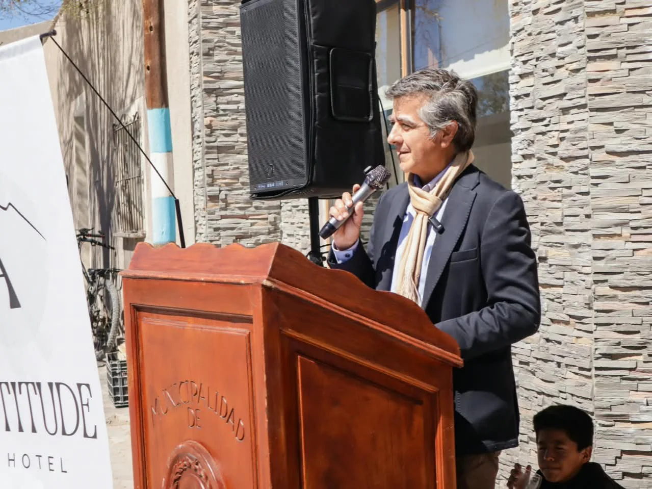 Gustavo Carrizo durante la apertura del hotel Altitude.