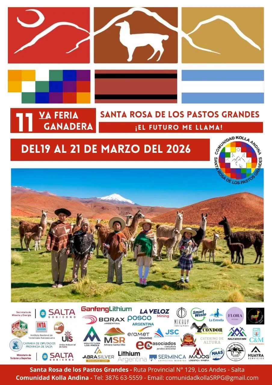 Feria Ganadera de la Llama 2026 en Santa Rosa de los Pastos Grandes.