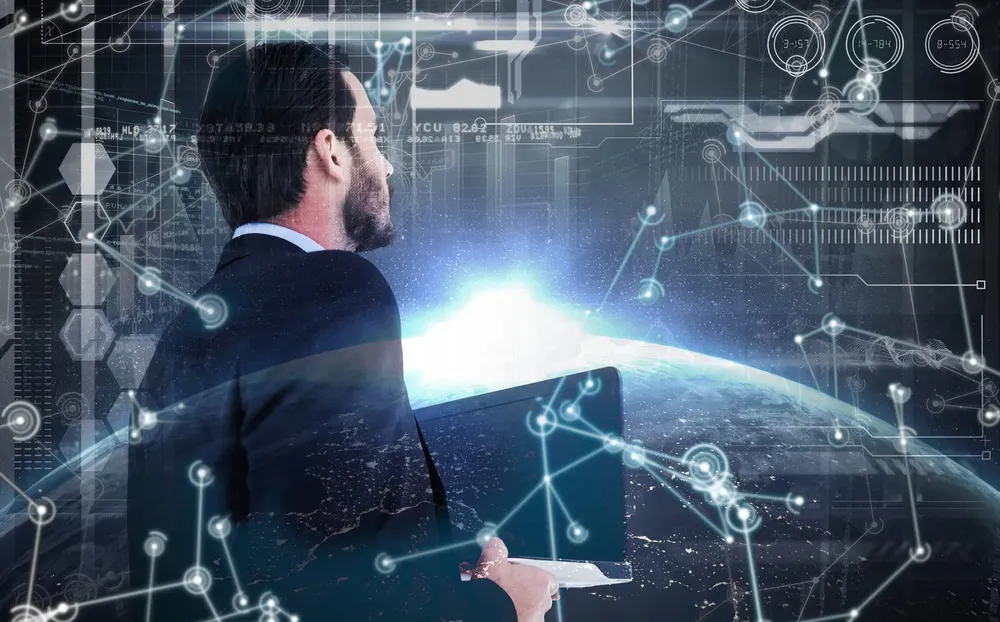 composite-image-businessman-suit-holding-laptop