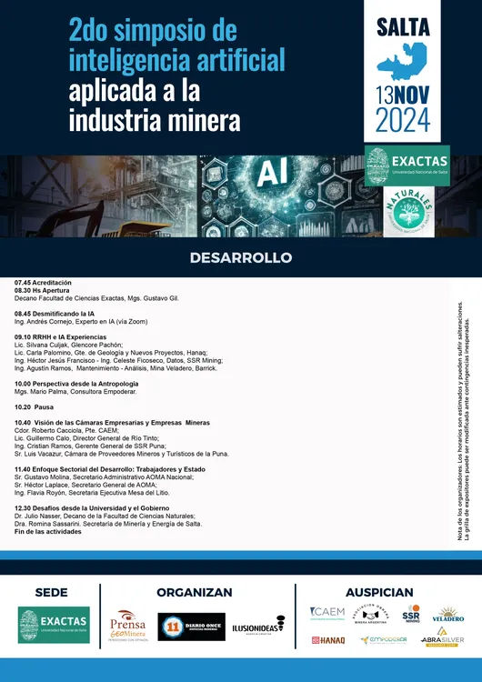 29.10 Desarrollo de las actividades del Segundo Simposio de IA aplicada a la Industria Minera