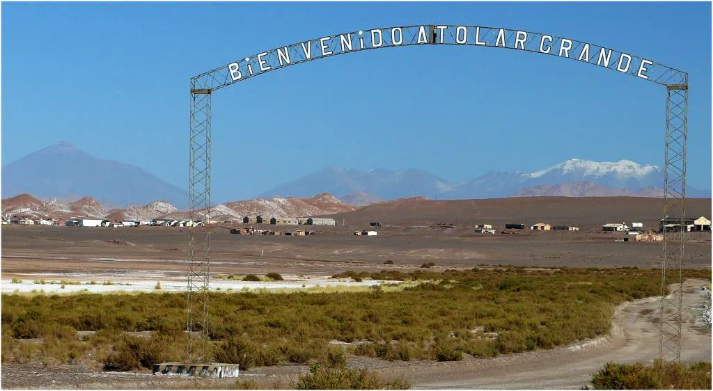Cartel de bienvenida a Tolar Grande