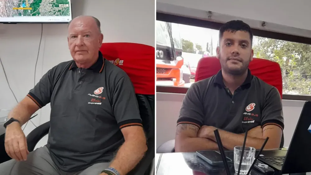 Federico Cornejo y José Flores, parte del equipo de seguridad de Nuevo Bus.